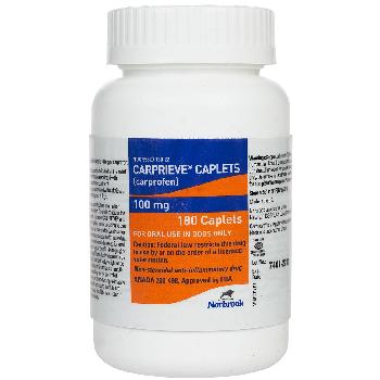 Carprieve Caplets (carprofen) for Dogs, 100 mg, 180 count