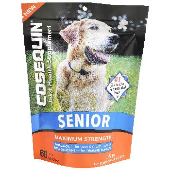 Nutramax Cosequin Senior Joint Health Supplement for Senior Dogs - With Glucosamine, Chondroitin and Omega-3, 60 Chews