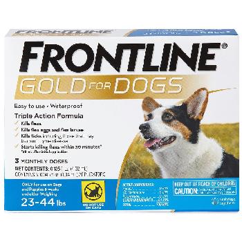 Frontline Gold for Dogs, 23-44 pounds, 3 doses