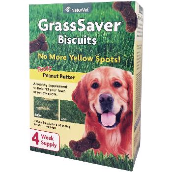 NaturVet GrassSaver Biscuits for Dogs, Tasty Peanut Butter, 11.1 oz