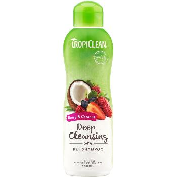 TropiClean Deep Cleaning Berry & Coconut Dog & Cat Shampoo, 20 ounces