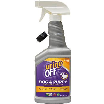 Urine Off Dog & Puppy formula with Hard Surface Sprayer & Carpet Applicator Cap 16.9oz