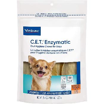 C.E.T. Enzymatic Oral Hygiene Chews for Dogs, up to 11 pounds, 30 count