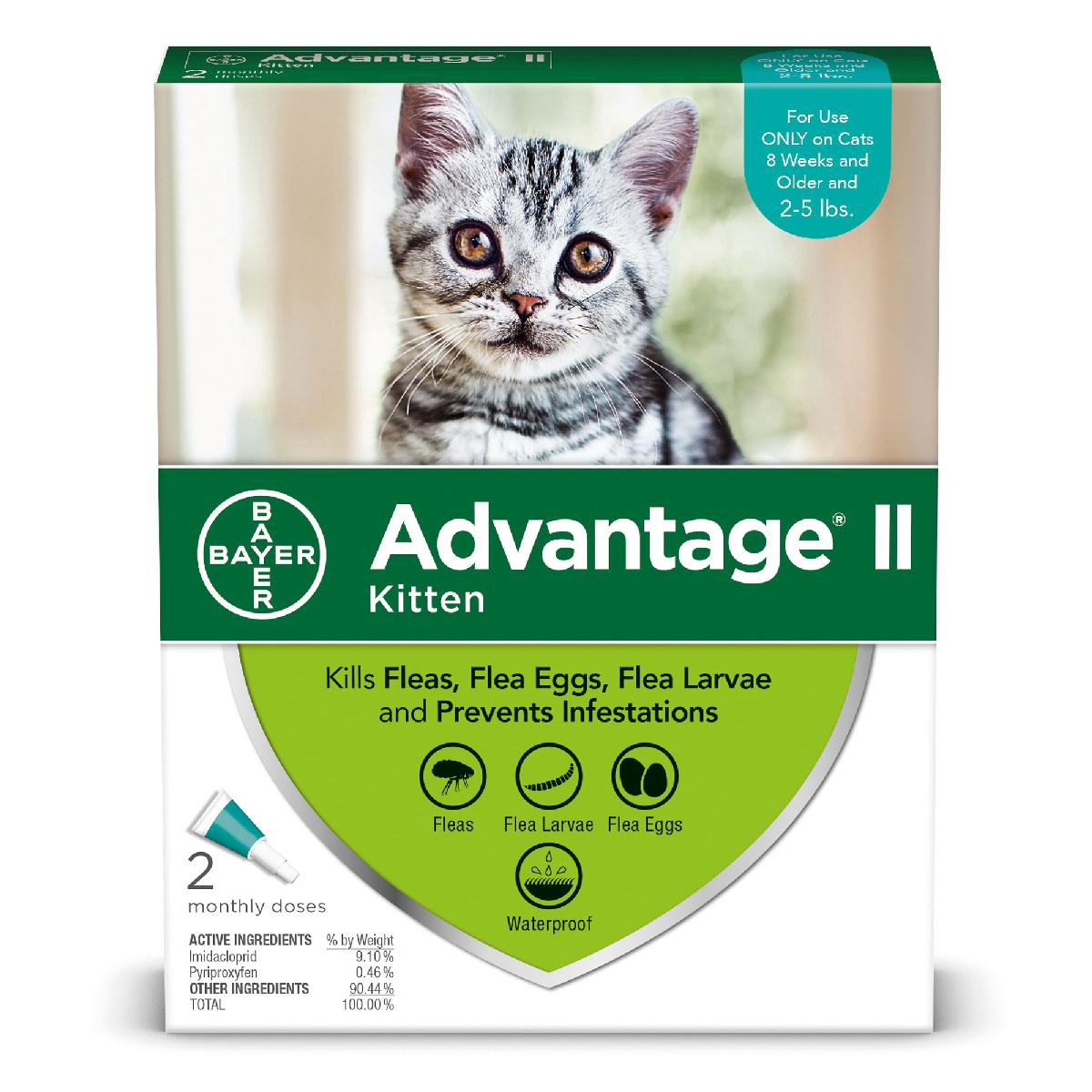 Advantage II Flea Treatment for Kittens, 2 doses Pet Supplies Delivered
