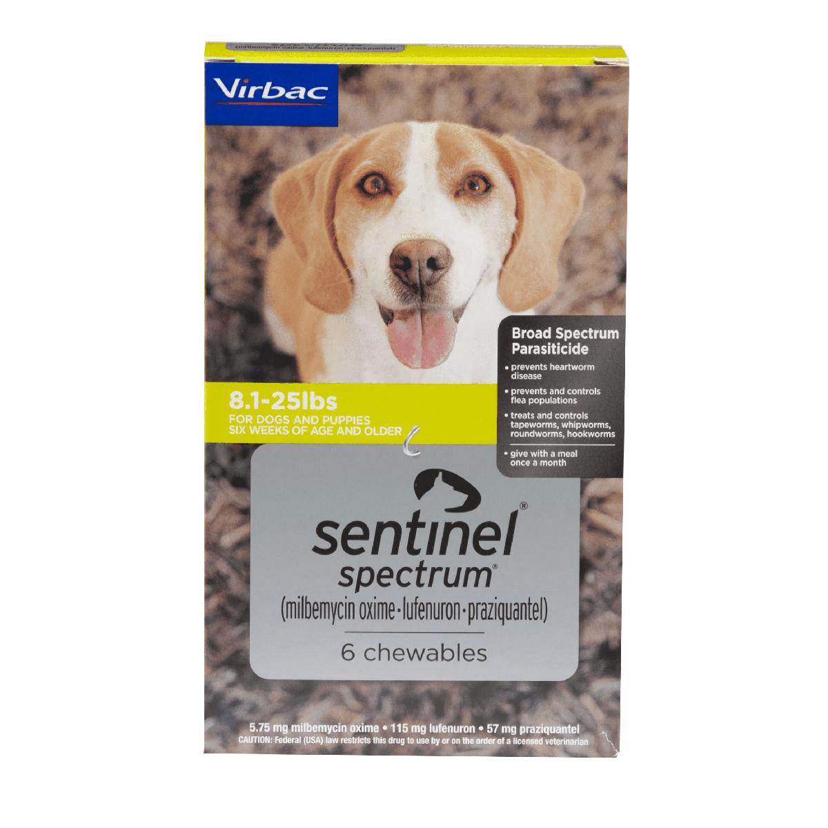 Sentinel Spectrum Chews (milbemycin oxime/lufenuron/praziquantel) for