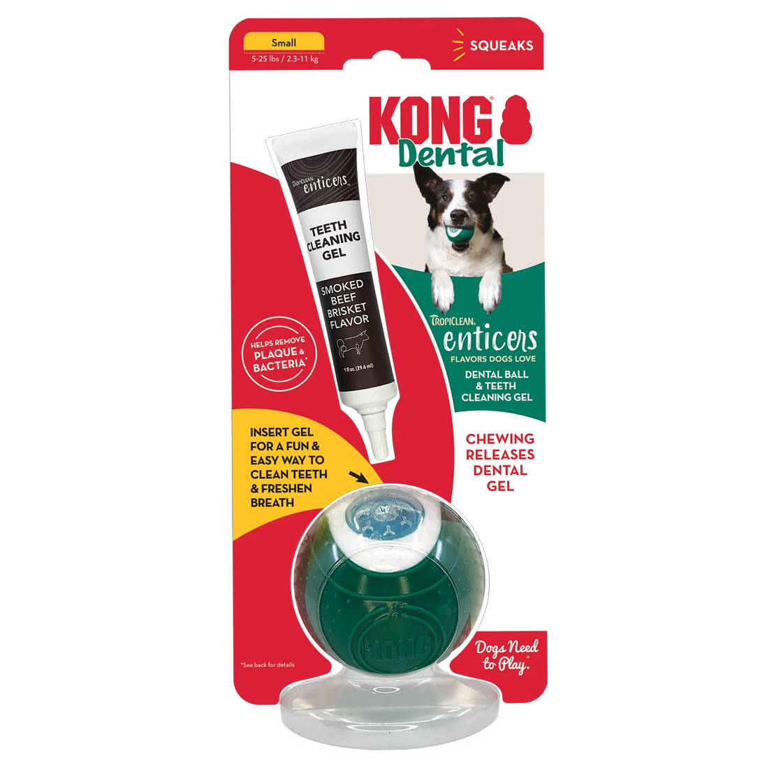 TropiClean Enticers Teeth Cleaning Gel & KONG Dental Ball for Small Dogs, 1  oz - Pet Supplies Delivered