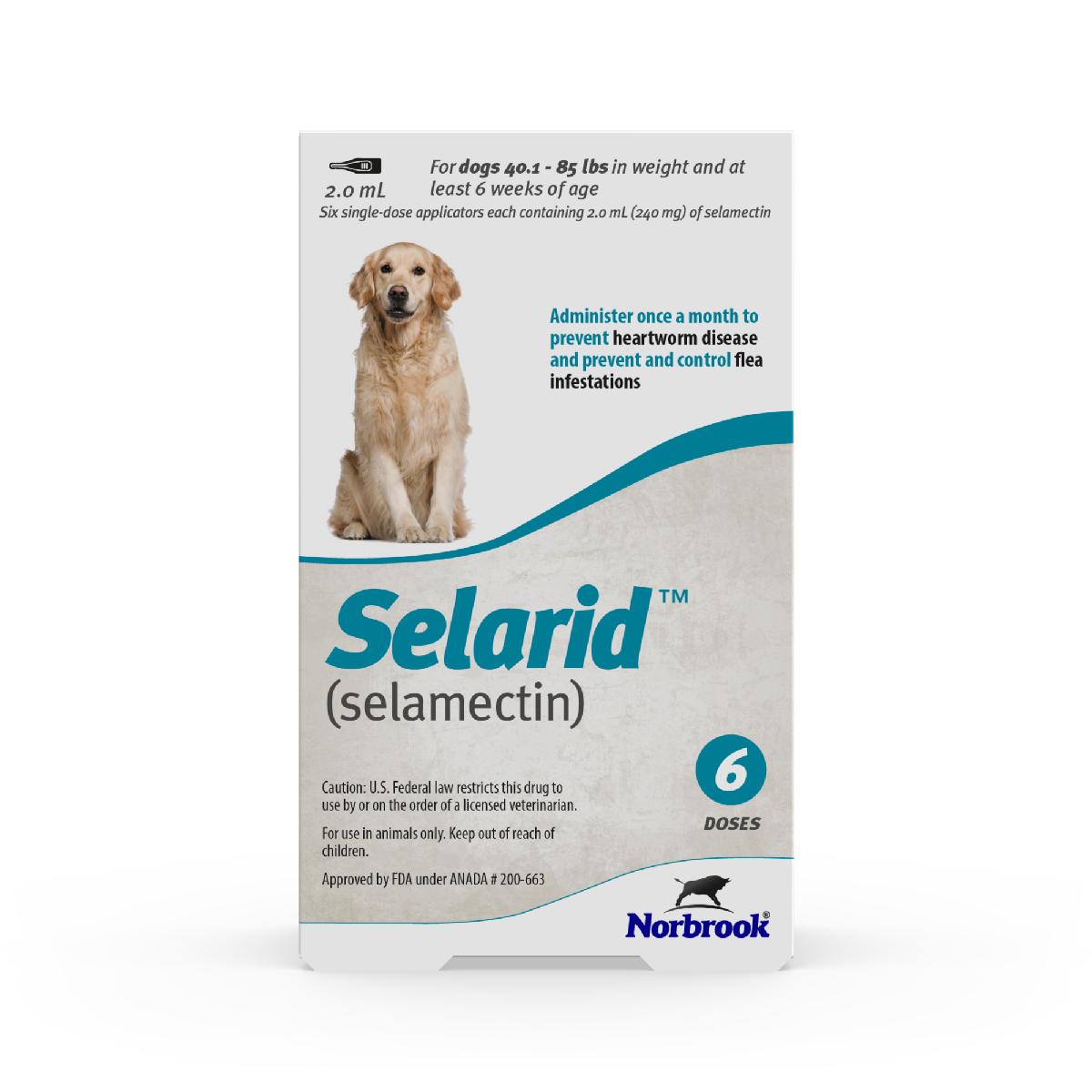 Selarid (selamectin) Topical Parasiticide for Dogs 40.185 lbs, 6 count