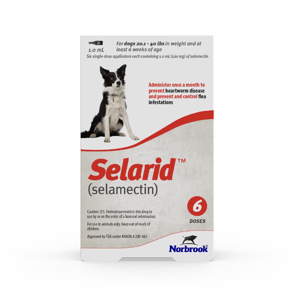 Selarid (selamectin) Topical Parasiticide for Dogs 20.140 lbs, 6 count