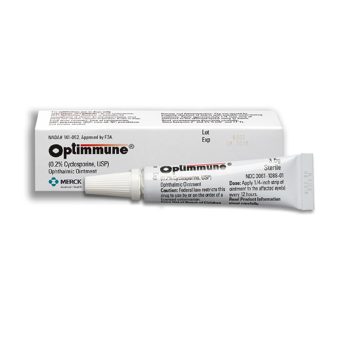 Optimmune (0.2 cyclosporine) Ophthalmic Ointment for Dogs, 3.5g