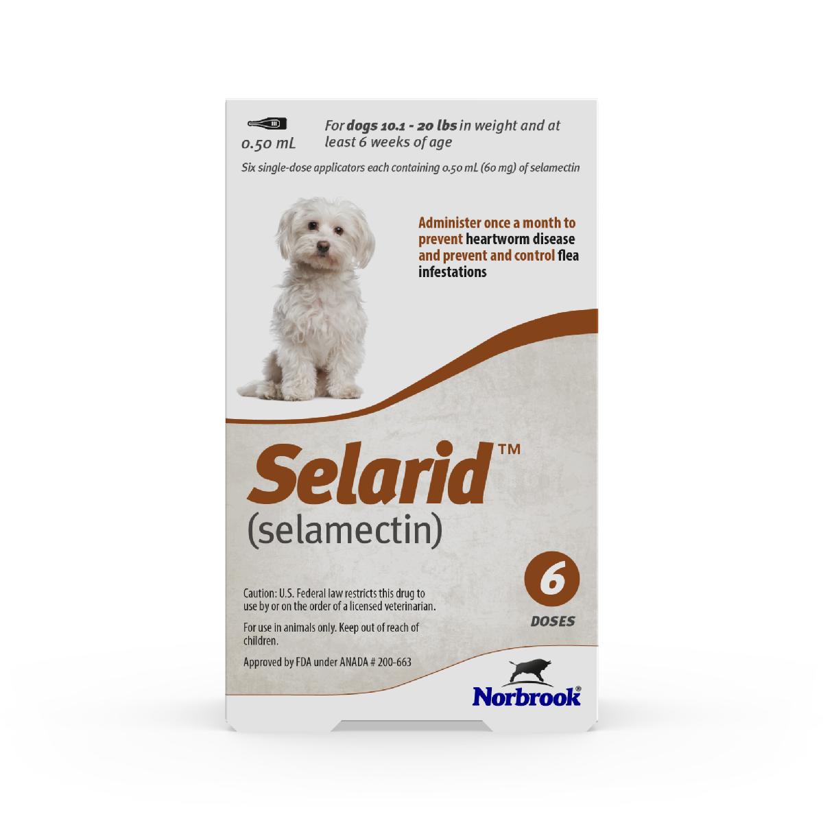 Selarid (selamectin) Topical Parasiticide for Dogs 10.120 lbs, 6 count