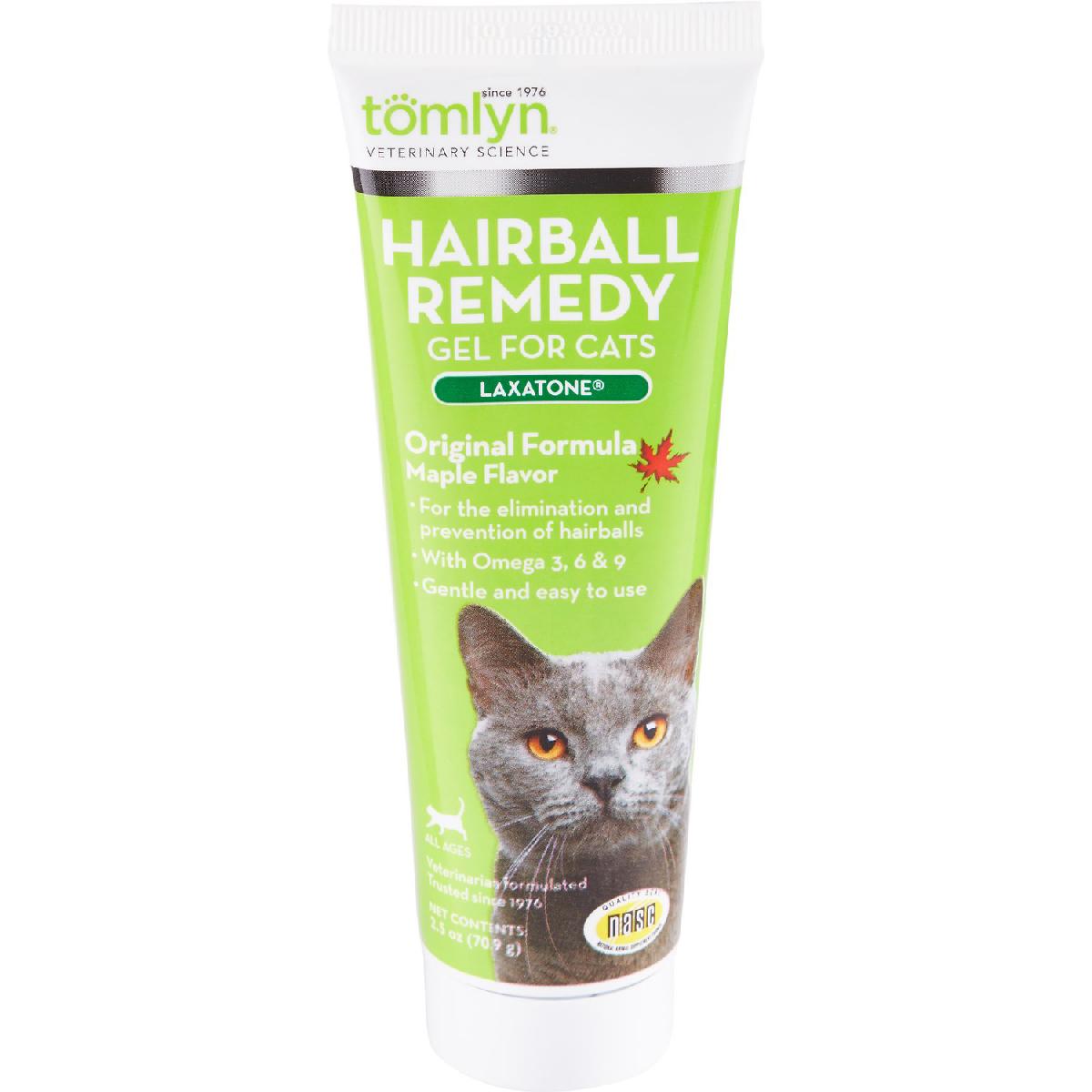Tomlyn Laxatone Hairball Remedy Gel for Cats, Maple Flavored, 2.5oz