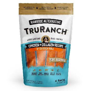 TruRanch Collagen Roll, Chicken flavored,  6 inch 4 count