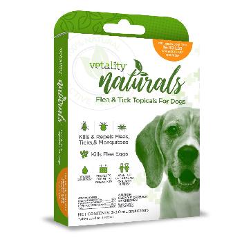 Vetality Naturals Flea & Tick Topicals for Dogs 16-40 lbs, 3 doses