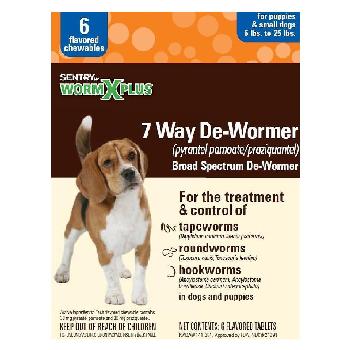 Sentry HC Worm X Plus 7 Way De-Wormer for Puppies & Small Dogs 6 count