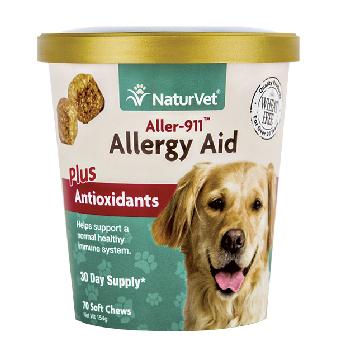 NaturVet Aller-911 Allergy Aid Plus Antioxidants Soft Chews for Dogs and Cats, 70 count