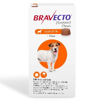 Bravecto Chews (fluralaner) Flea and Tick Treatment for Dogs by Merck, 9.9-22 lbs, 250 mg, 1 ct