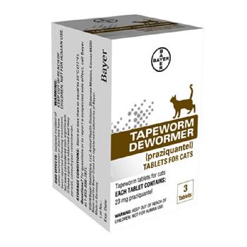 Bayer Tapeworm Dewormer (Praziquantel) for Cats 3 Tablets