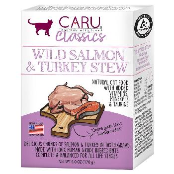 CARU Classics Wild Salmon & Turkey Stew Wet Cat Food, 6 oz.