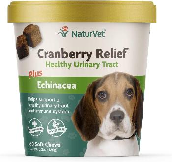 NaturVet Cranberry Relief Plus Echinacea for Dogs, 60 Soft Chews