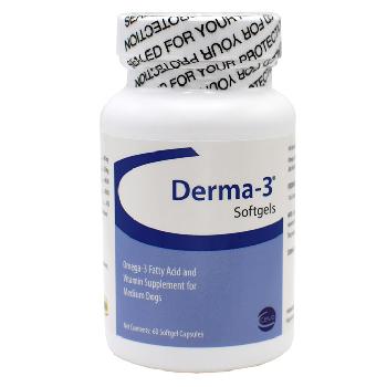 Derma-3 Softgel Capsules Medium Dog, 60 ct