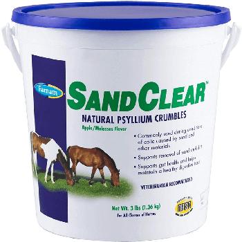Farnam SandClear Natural Psyllium Fiber Crumbles Digestive Aid Horse Supplement, 3-lb bucket