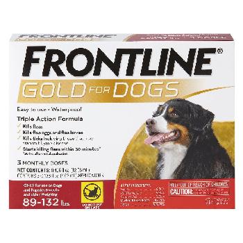Frontline Gold for Dogs, 89-132 pounds, 3 doses