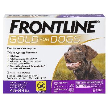 Frontline Gold for Dogs, 45-88 pounds, 3 doses