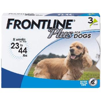 Frontline Plus for Dogs, 23-44 pounds, 3 doses