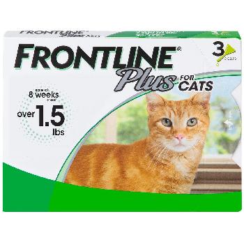 Frontline Plus for Cat & Kitten, Flea & Tick Treatment, 3 doses