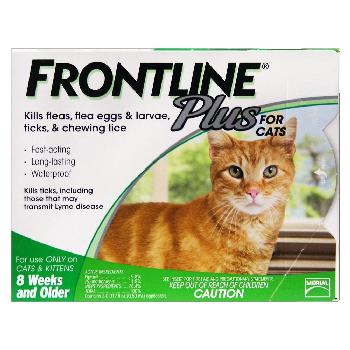 Frontline Plus for Cat & Kitten, Flea & Tick Treatment, 3 doses