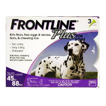 Frontline Plus for Dogs, 45-88 pounds, 3 doses