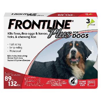 Frontline Plus for Dogs, 89-132 pounds, 3 doses