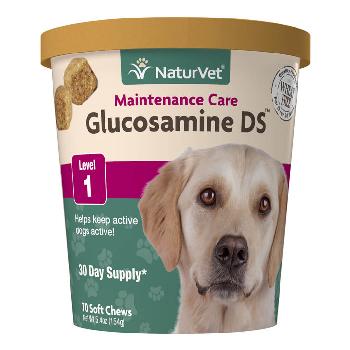 NaturVet Glucosamine DS Level 1 for Dogs & Cats, 70 Soft Chews