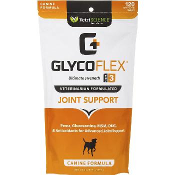 VetriScience GlycoFlex 3 Bite-Sized Chews for Dogs, 120 count