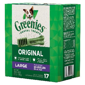 Greenies Original Large Dog Dental Treats, 27 ounces, 17 count