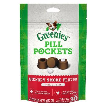 Greenies Pill Pockets Treats for Dogs Hickory Smoke Flavor Capsule, 7.9 ounces, 30 count