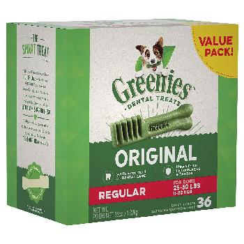 Greenies Original Regular Size Dog Dental Treats, 36 ounces, 36 count