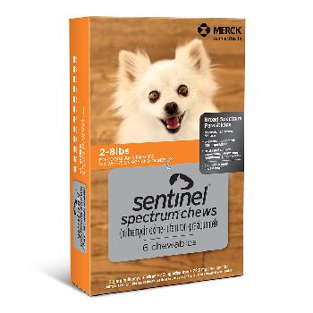 Sentinel Spectrum Chews (milbemycin oxime/lufenuron/praziquantel) for Large Dogs, 50-100 pounds, 6 doses