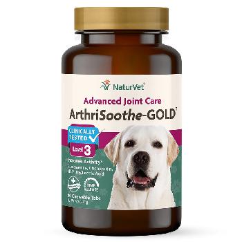 NaturVet Advanced Care ArthriSoothe-GOLD Chewable Tablets Joint Supplement for Dogs