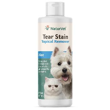 NaturVet Tear Stain Topical Remover Plus Aloe for Dogs and Cats, 4 ounces