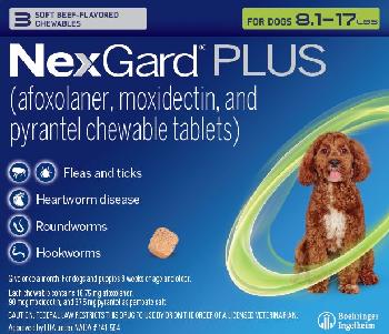 NexGard Plus 8.1-17 lbs Green 3 dose