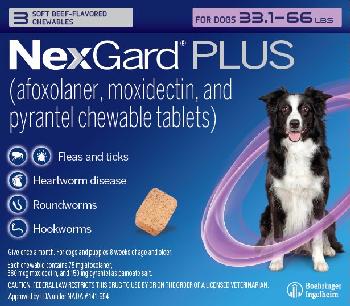 NexGard Plus 33.1-66 lbs Purple 3 dose