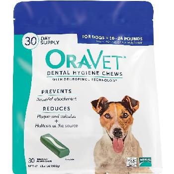 OraVet Dental Hygiene Chews for Small Dogs 10-24 pounds, 30 count