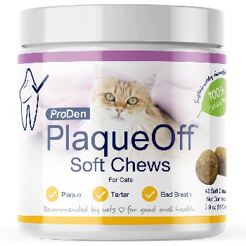 NaturVet Proden PlaqueOff Soft Chews for Cats, 45 ct