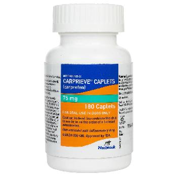 Carprieve Caplets (carprofen) for Dogs, 75 mg, 180 count
