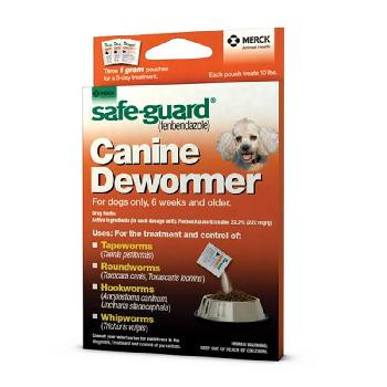 Safe-Guard Canine Dewormer (fenbendazole), 3 pack, 1 g packets