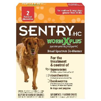Sentry HC Worm X Plus 7 Way De-Wormer for Medium & Large Dogs 2 count