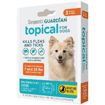 Sergeant's Guardian Flea & Tick Squeeze On for Dogs 7-33 lbs., 3 Count