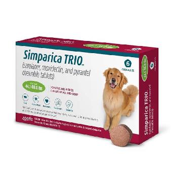 Simparica Trio Chewable Tablet for Dogs(44.1-88 lbs), 6 Chewable Tablets (6-mos. supply)