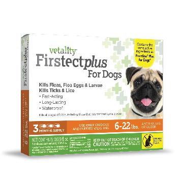 Vetality Firstect Plus for Dogs, 6-22 Pounds, 3 Doses